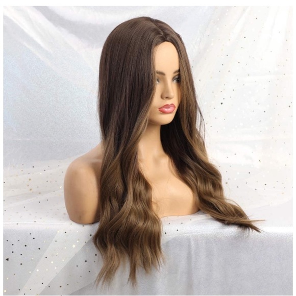 Long Wavy Ombré Brown-Blonde Wig - Picture 3 of 6